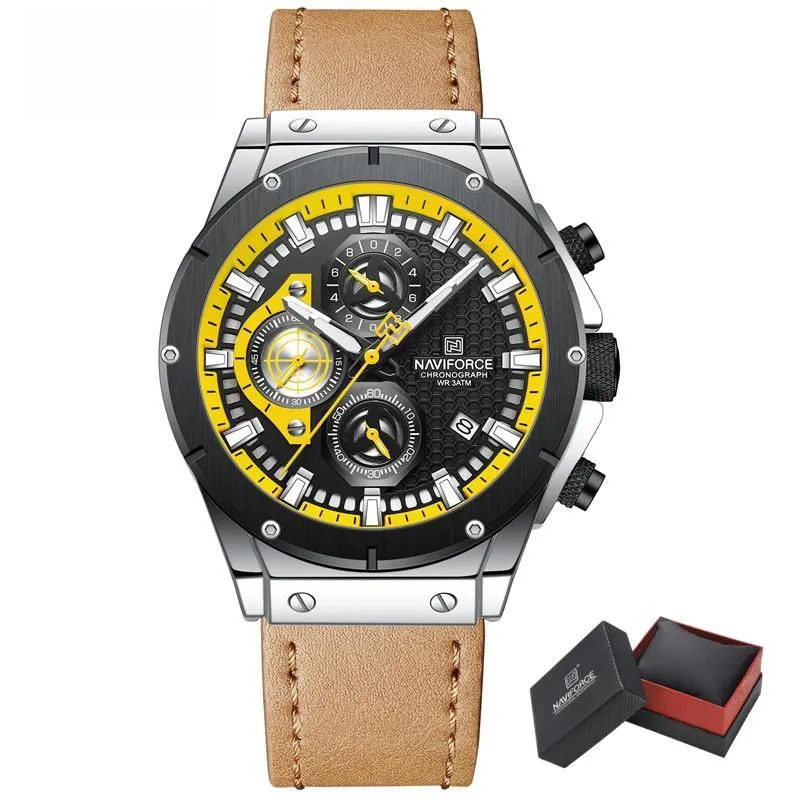 Men Watches Military Fashion Waterproof Clock Luxury Leather Strap Quartz Wristwatch