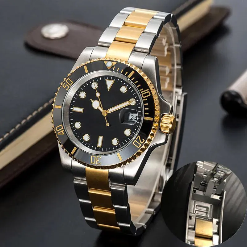 mens automatic mechanical ceramics watches 41mm full stainless steel Gliding clasp Swimming wristwatches sapphire luminous watch montre de luxe