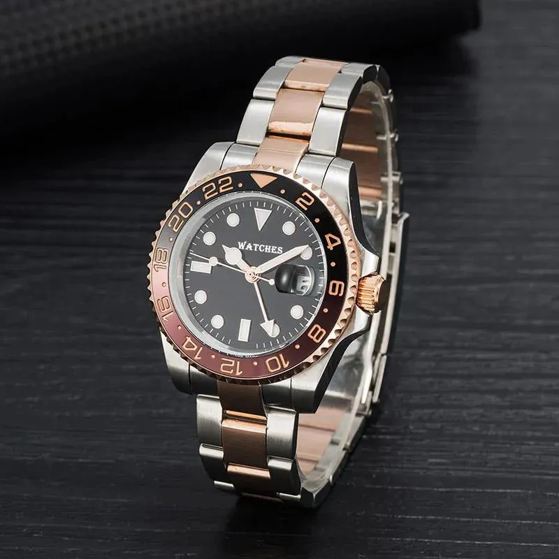 mens automatic mechanical ceramics watches 41mm full stainless steel Gliding clasp Swimming wristwatches sapphire luminous watch montre de luxe