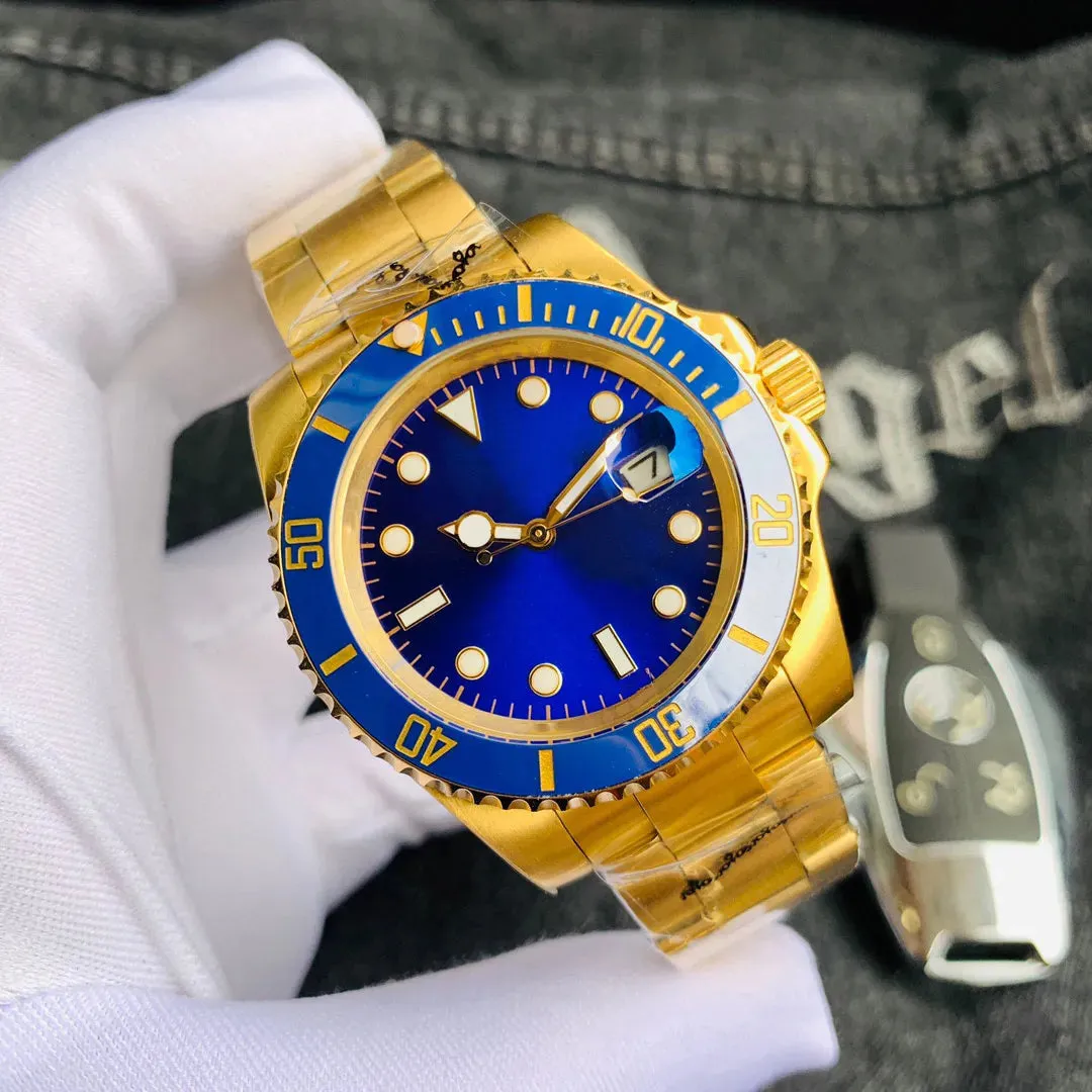 mens automatic mechanical ceramics watches 41mm full stainless steel Gliding clasp Swimming wristwatches sapphire luminous watch montre de luxe