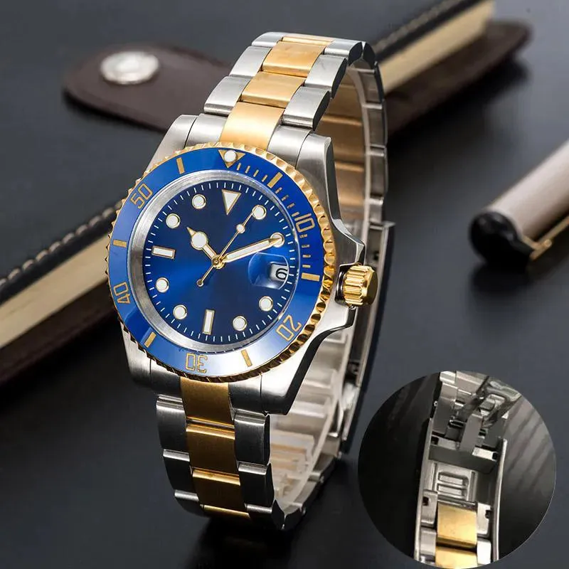 mens automatic mechanical ceramics watches 41mm full stainless steel Gliding clasp Swimming wristwatches sapphire luminous watch montre de luxe