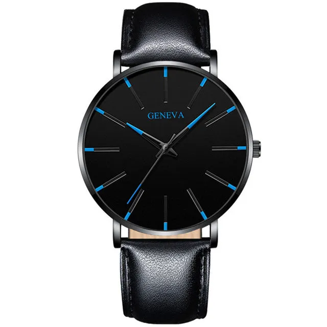 Men's Fashion Ultra Thin Watches  Steel Mesh