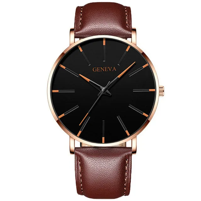 Men's Fashion Ultra Thin Watches  Steel Mesh