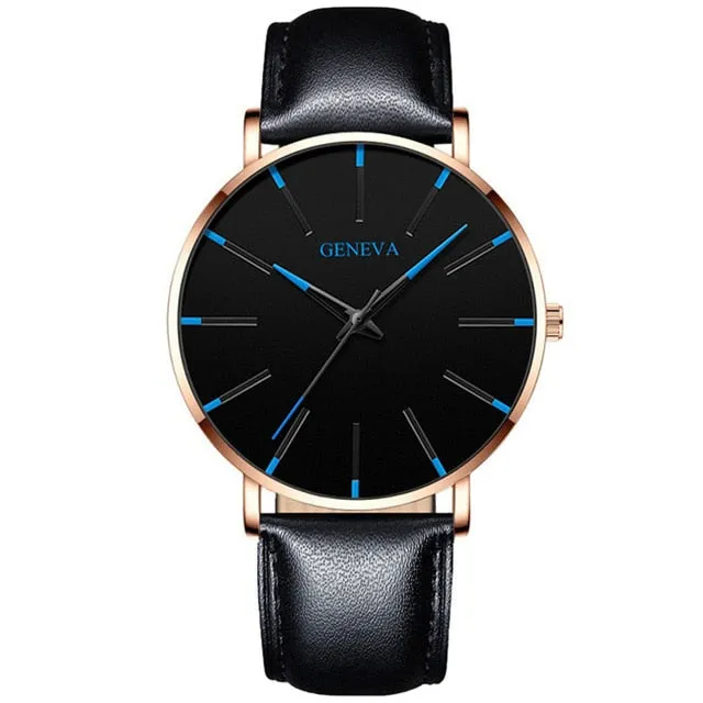 Men's Fashion Ultra Thin Watches  Steel Mesh
