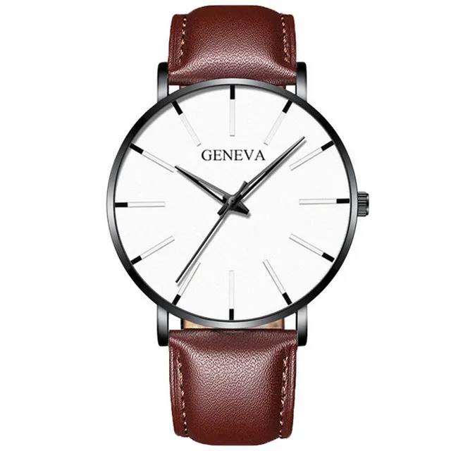 Men's Fashion Ultra Thin Watches  Steel Mesh