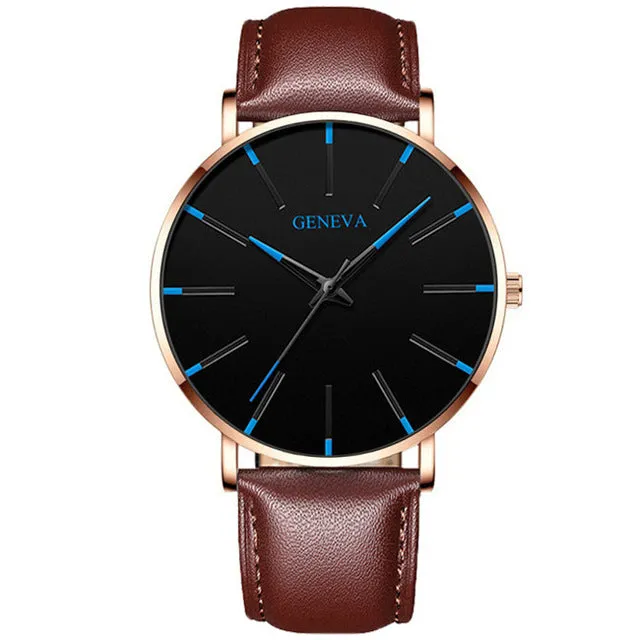 Men's Fashion Ultra Thin Watches  Steel Mesh