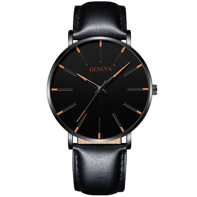 Men's Fashion Ultra Thin Watches  Steel Mesh