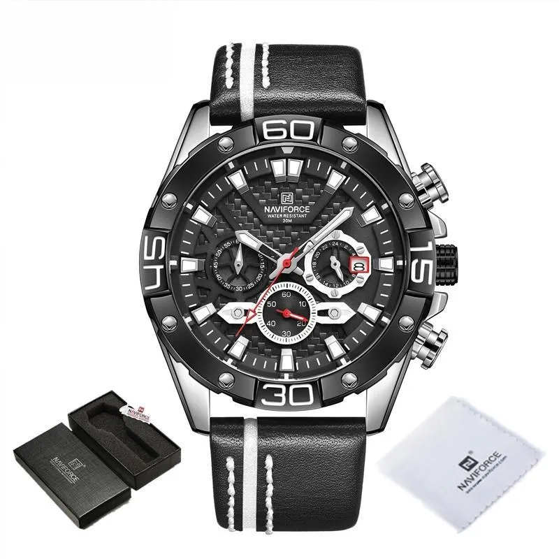 Men's Genuine Leather Watches Fashion Waterproof Wrist Watch