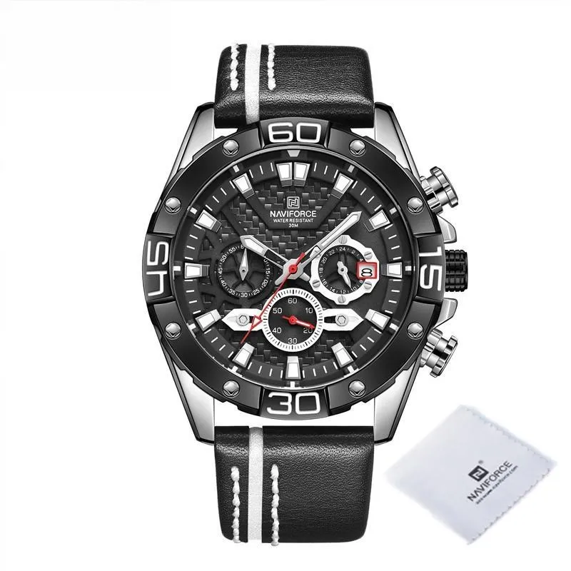 Men's Genuine Leather Watches Fashion Waterproof Wrist Watch