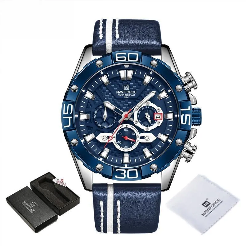 Men's Genuine Leather Watches Fashion Waterproof Wrist Watch