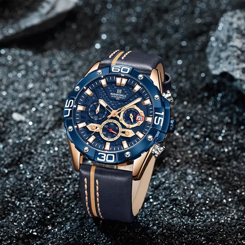 Men's Genuine Leather Watches Fashion Waterproof Wrist Watch