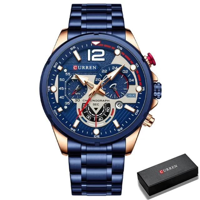 Men's Watch Business Clock Male Sport Waterproof Date Chronograph Watches