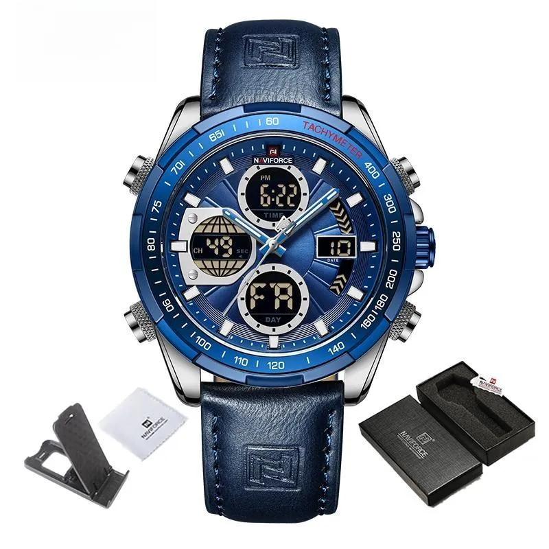 Men's Watches Military Sports Waterproof Genuine Leather Male Multifunction Wristwatch