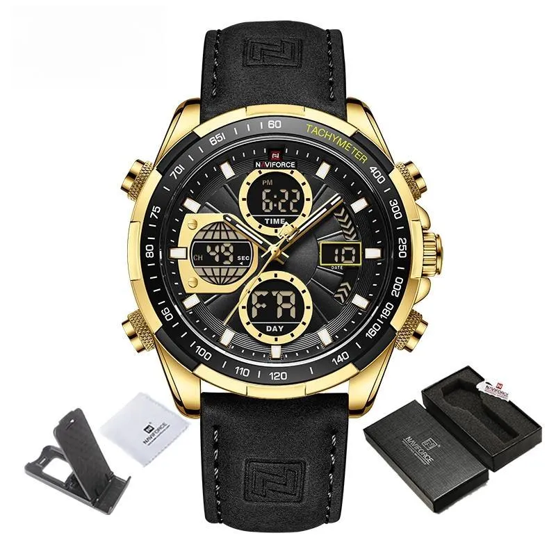 Men's Watches Military Sports Waterproof Genuine Leather Male Multifunction Wristwatch