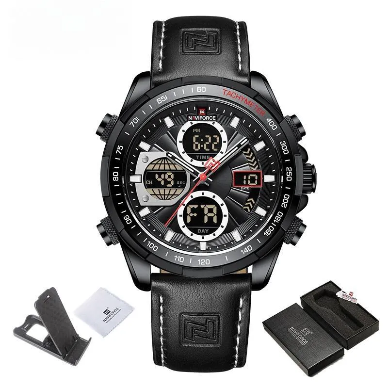 Men's Watches Military Sports Waterproof Genuine Leather Male Multifunction Wristwatch