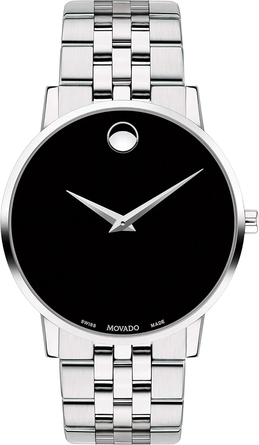 Movado Museum Classic Men's Swiss Quartz Watch - Stainless Steel, Link Bracelet - Water Resistance 3ATM/30 Meters - Classic Luxury Timepiece - Gift for Him - 40mm