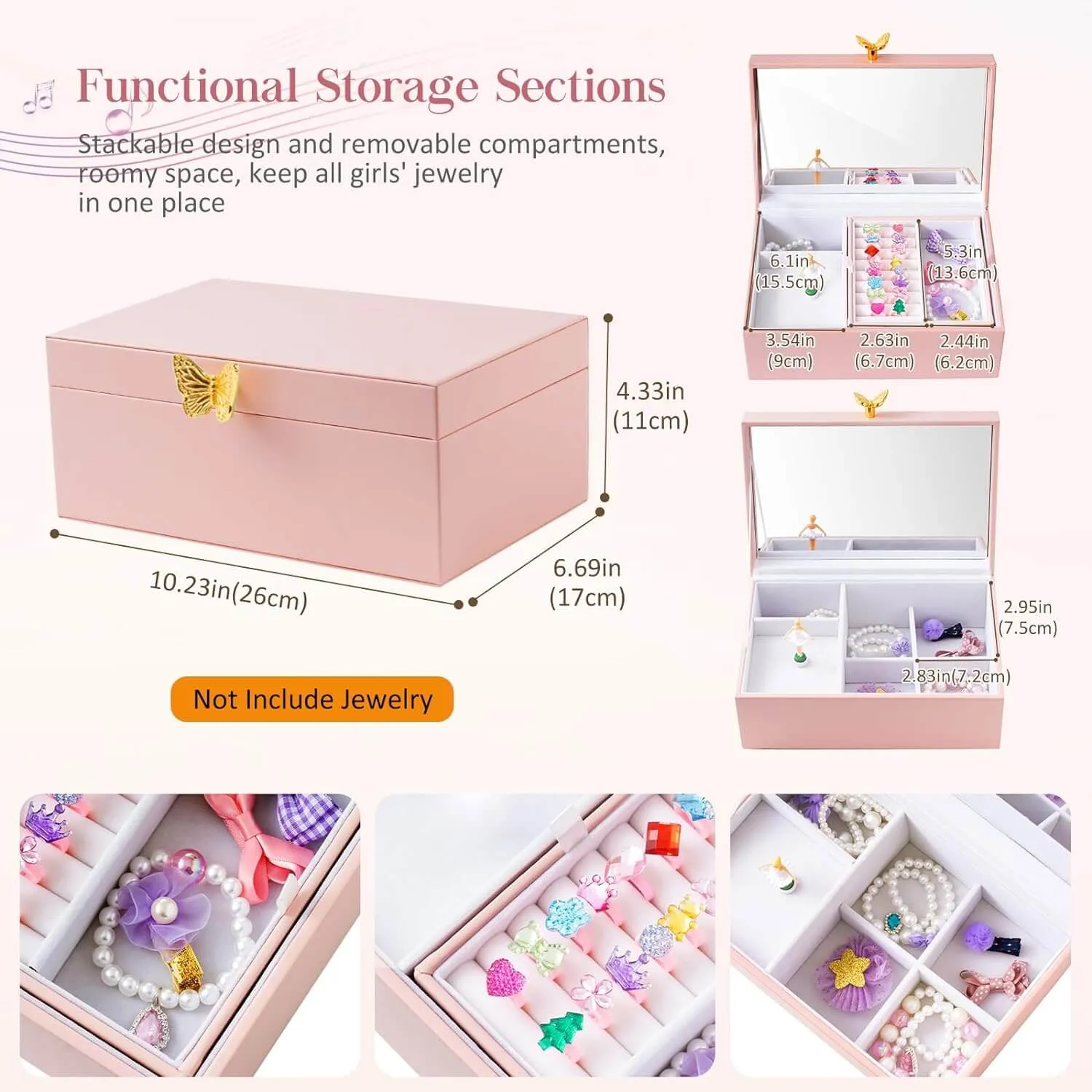 Musical Jewelry Box with Spinning Ballerina for Girls | ProCase