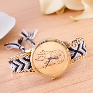 National Pink Style Woven DIY Watch