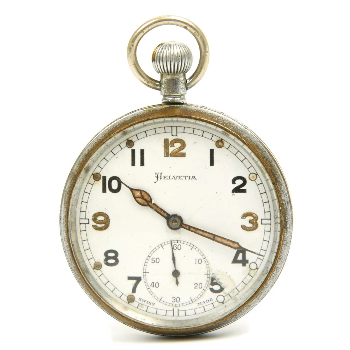 Original British WWII Army GS/TP Pocket Watch by Helvetia - Fully Functional
