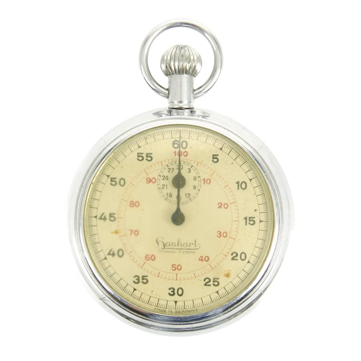 Original German WWII SS Officer Candidate School Bad Tölz Stop Watch by Hanhart - Fully Functional