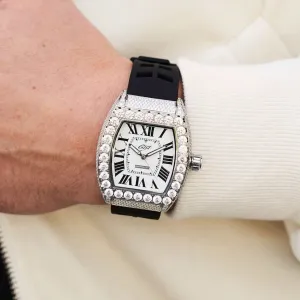 Perennial Era Roman Numeral White Dial - Iced w/Rubber Strap