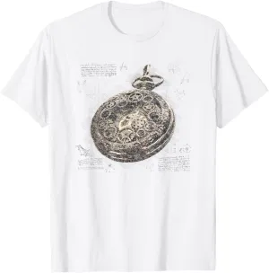 Pocket Watch Vintage Retro Steampunk Blueprint Gift T-Shirt