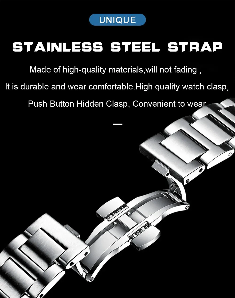 POEDAGAR Puerto Banus Luxury Watch Business Waterproof Stainless Steel Square Quartz
