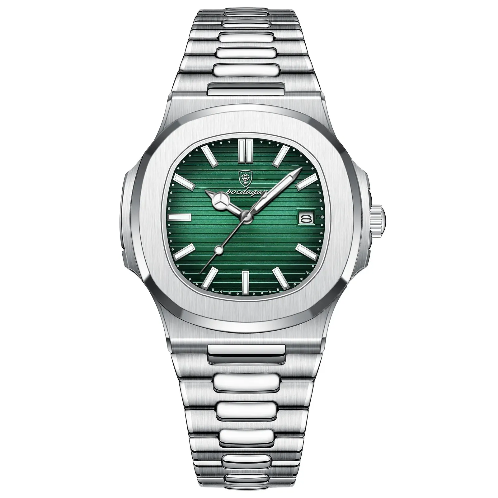 POEDAGAR Puerto Banus Luxury Watch Business Waterproof Stainless Steel Square Quartz