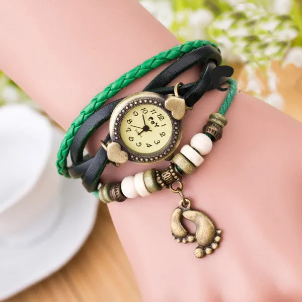 Punk Style Foot Decorate Multilayer Watch