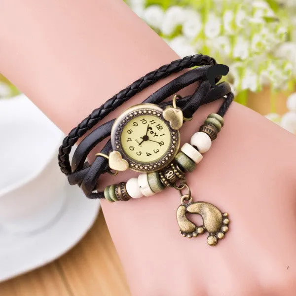 Punk Style Foot Decorate Multilayer Watch