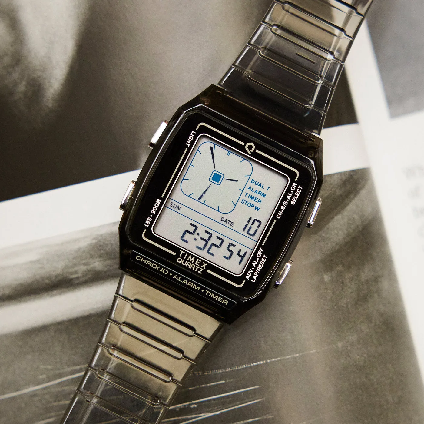 Q Timex LCA 35mm Resin Strap Watch - Gray