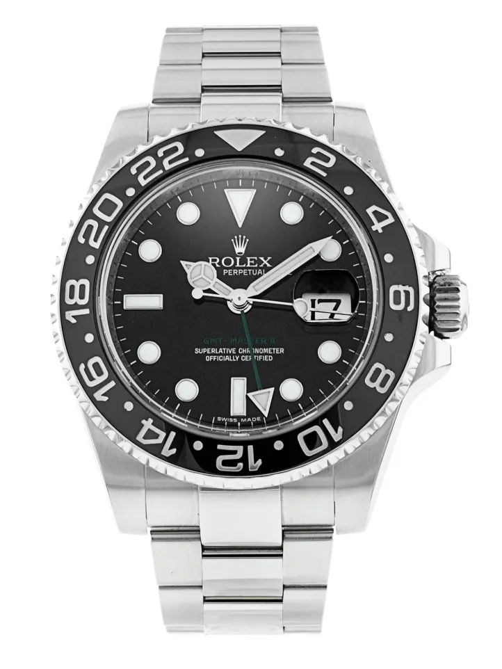 Replica Rolex GMT Master 2 Black Dial - Steel