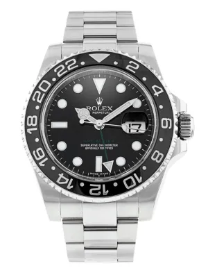 Replica Rolex GMT Master 2 Black Dial - Steel