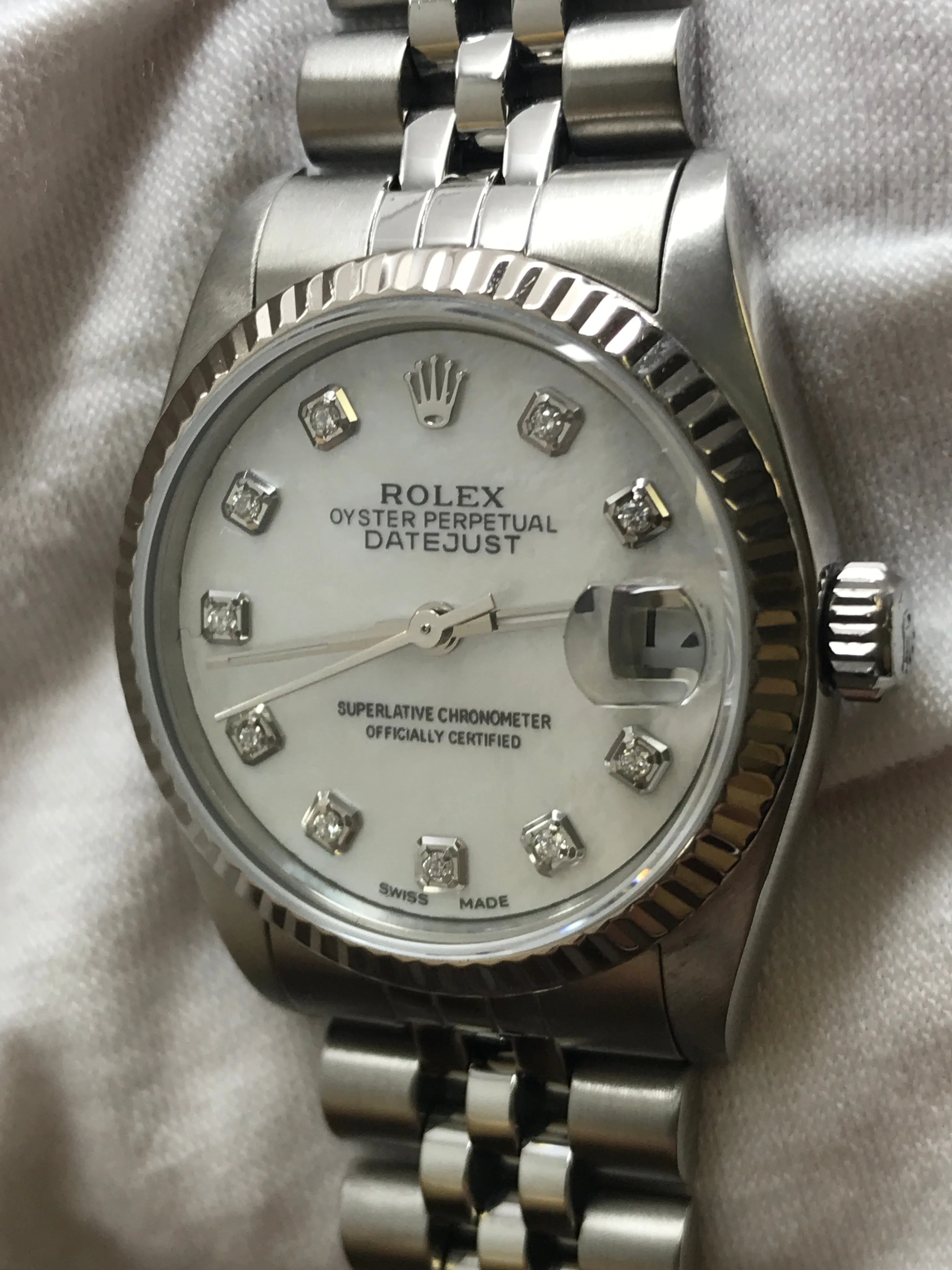 Rolex Datejust Midsize 31mm 78274 Custom MOP Diamond Dial Automatic Women's Watch