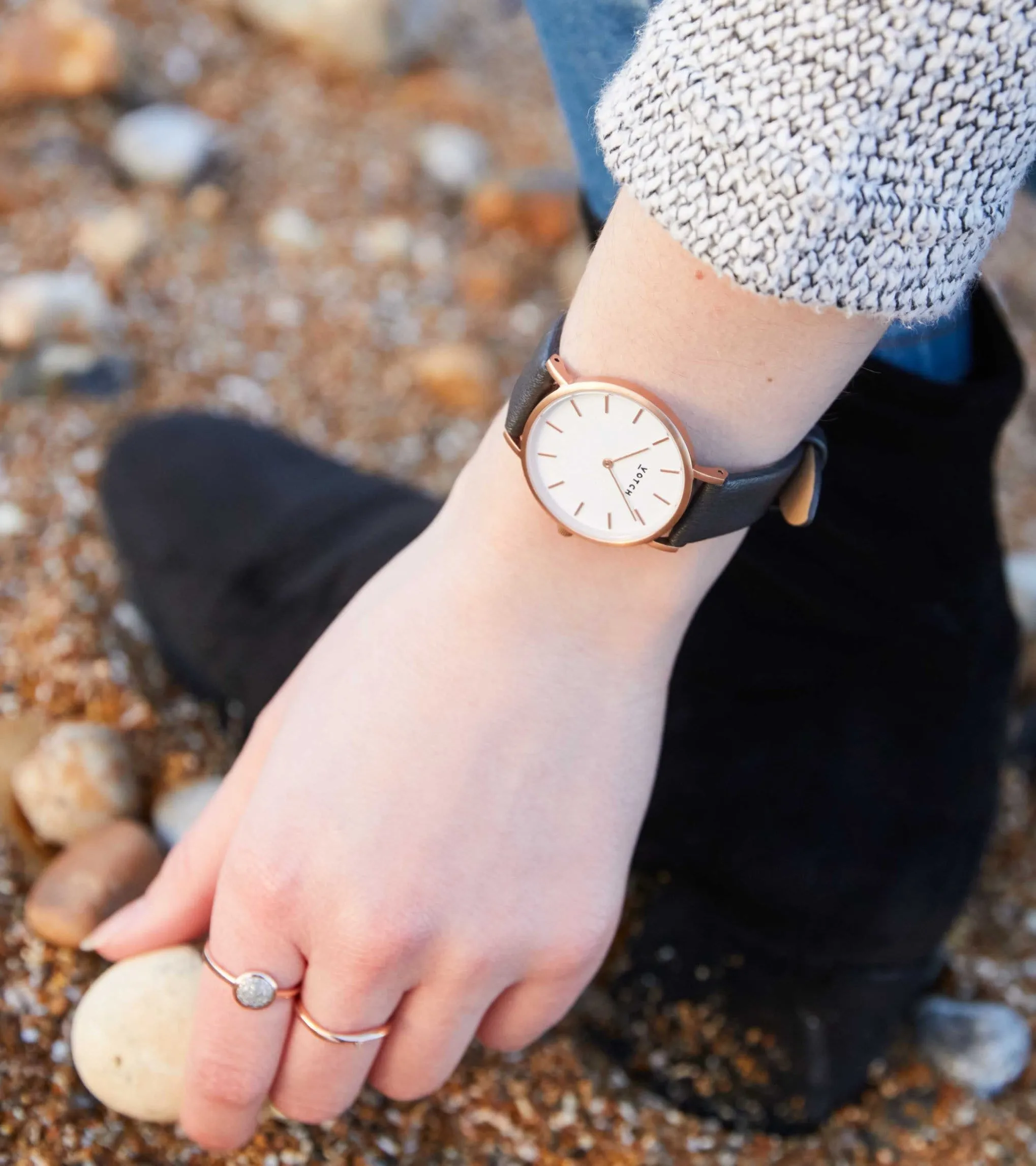 Rose Gold & Slate Grey Watch | Petite
