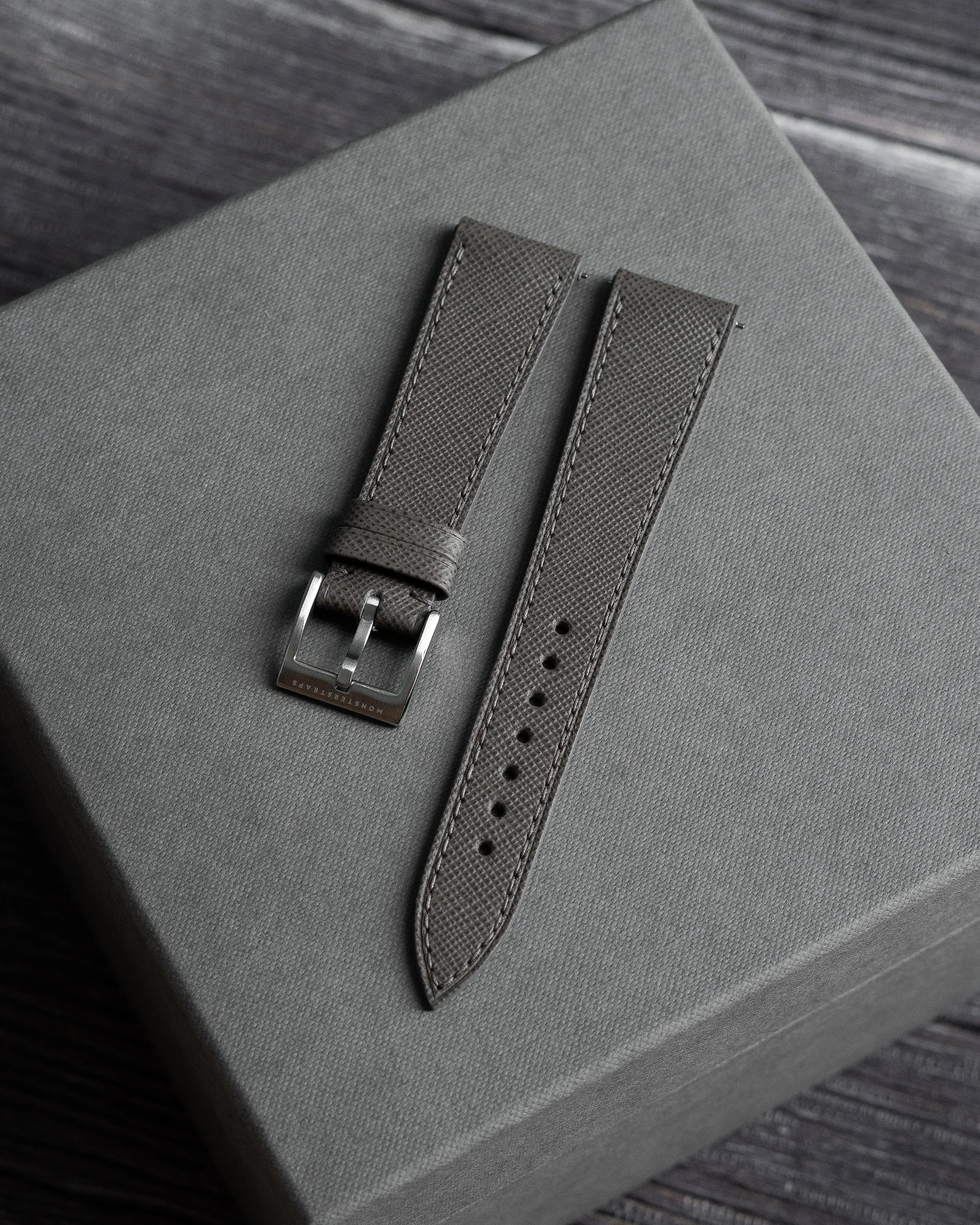 Saffiano Leather Strap (Grey)