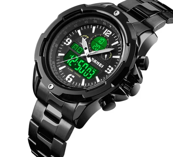 Skmei Analog Digital steel band dual display watch 1600 Original
