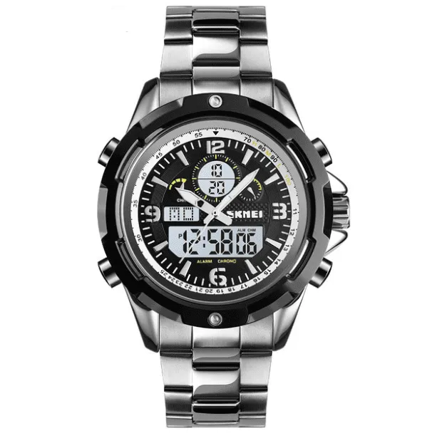 Skmei Analog Digital steel band dual display watch 1600 Original