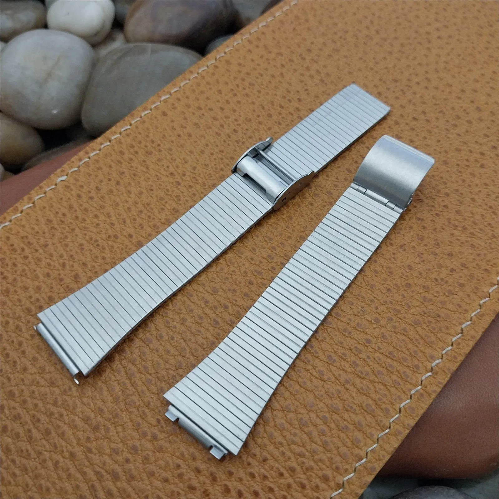 Special Fit 2-Piece Stainless Steel 16mm Flared nos Unused Vintage Watch Band