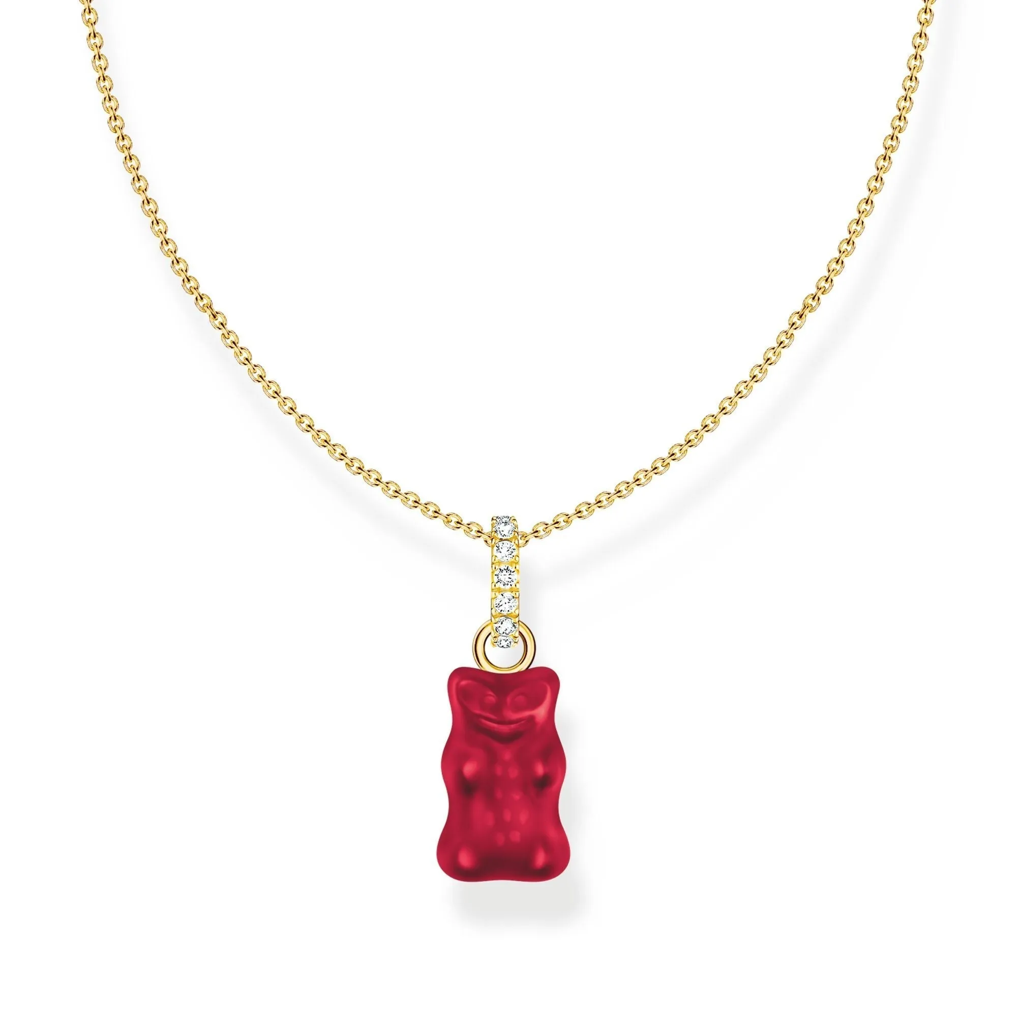 THOMAS SABO Necklace with red goldbears pendant and zirconia