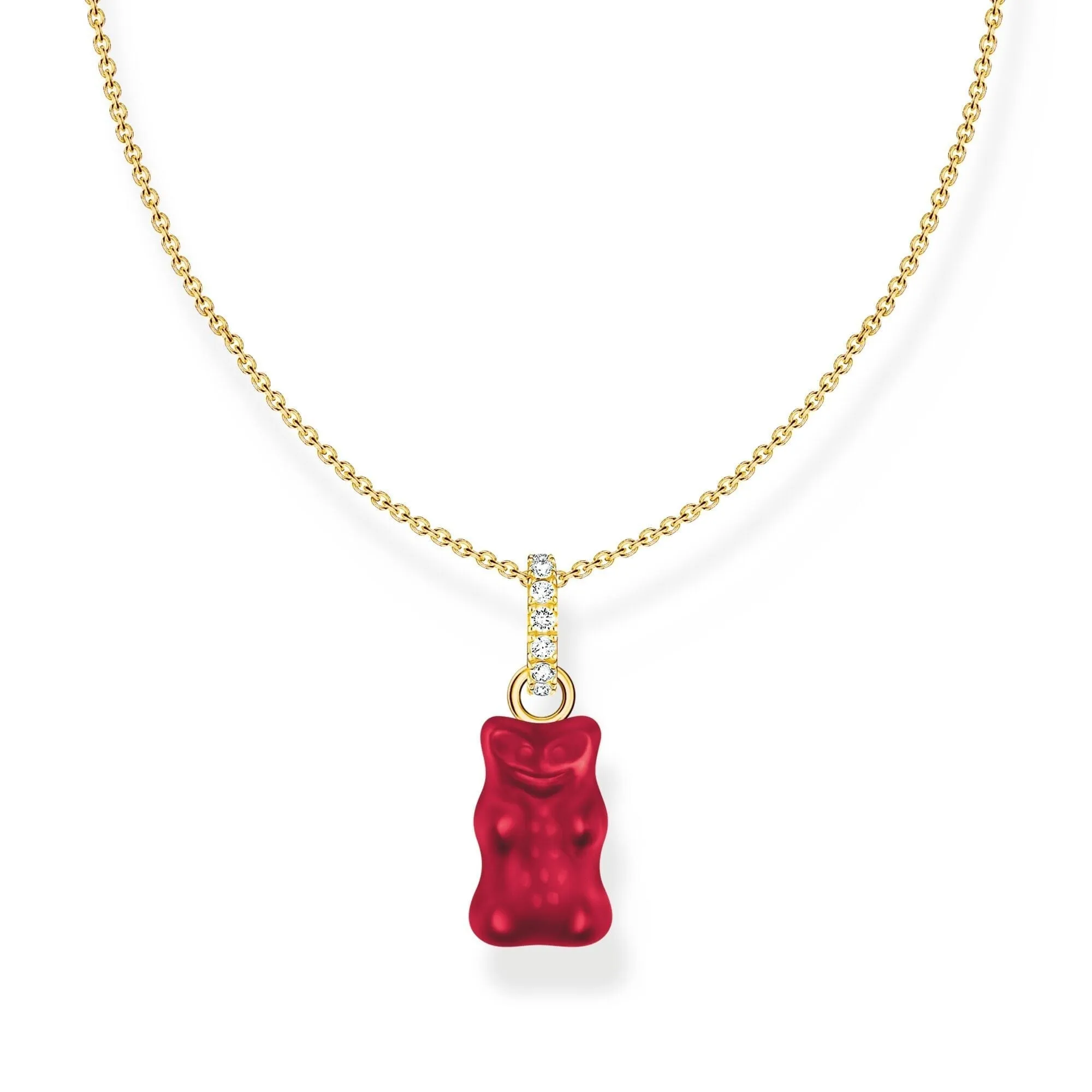 THOMAS SABO Necklace with red goldbears pendant and zirconia