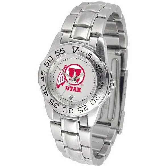 Utah Utes Ladies Steel Band Sports Watch
