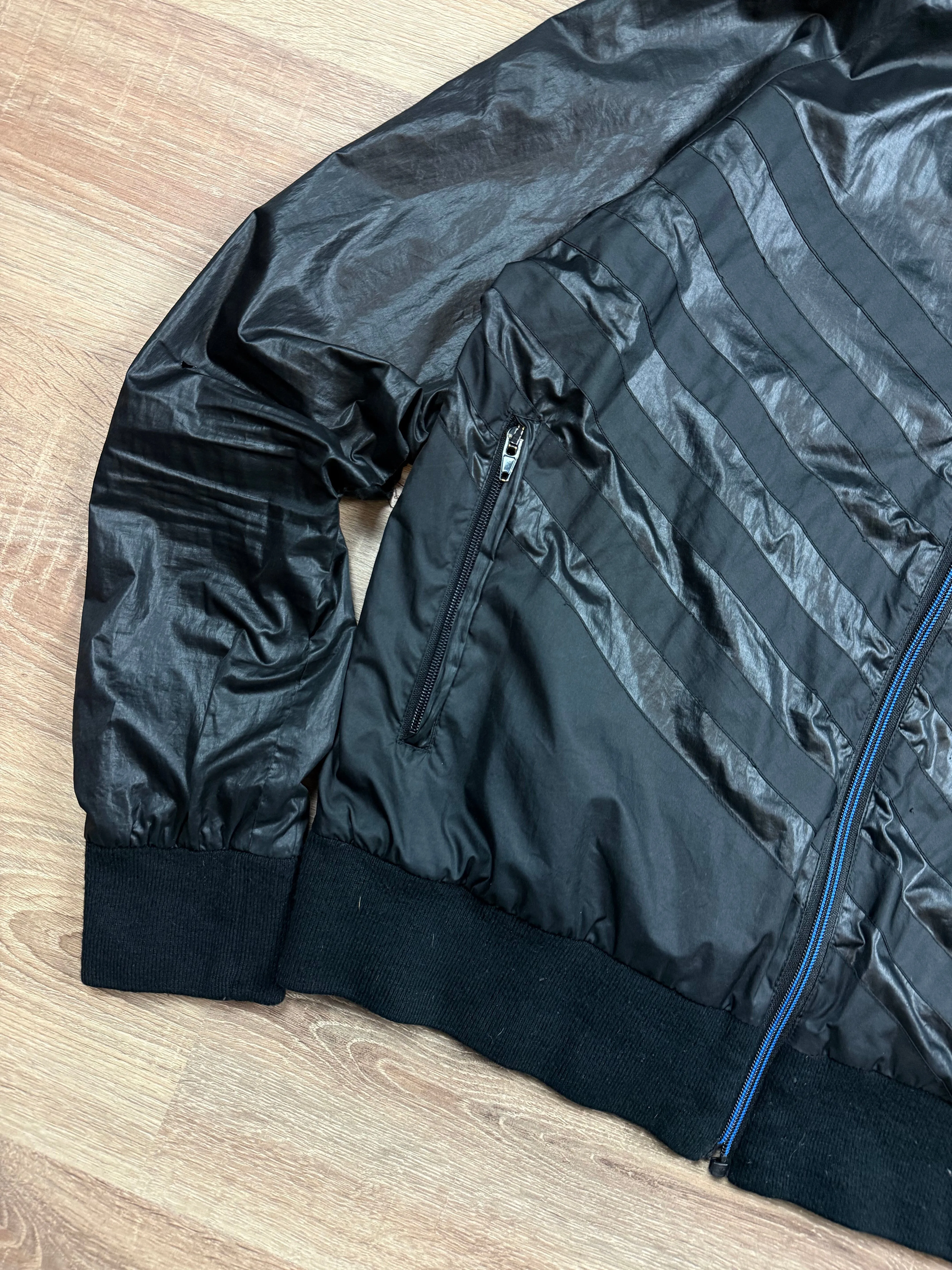 Vintage 00s Black K-Swiss Hooded Track Jacket (L)