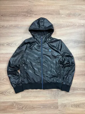 Vintage 00s Black K-Swiss Hooded Track Jacket (L)