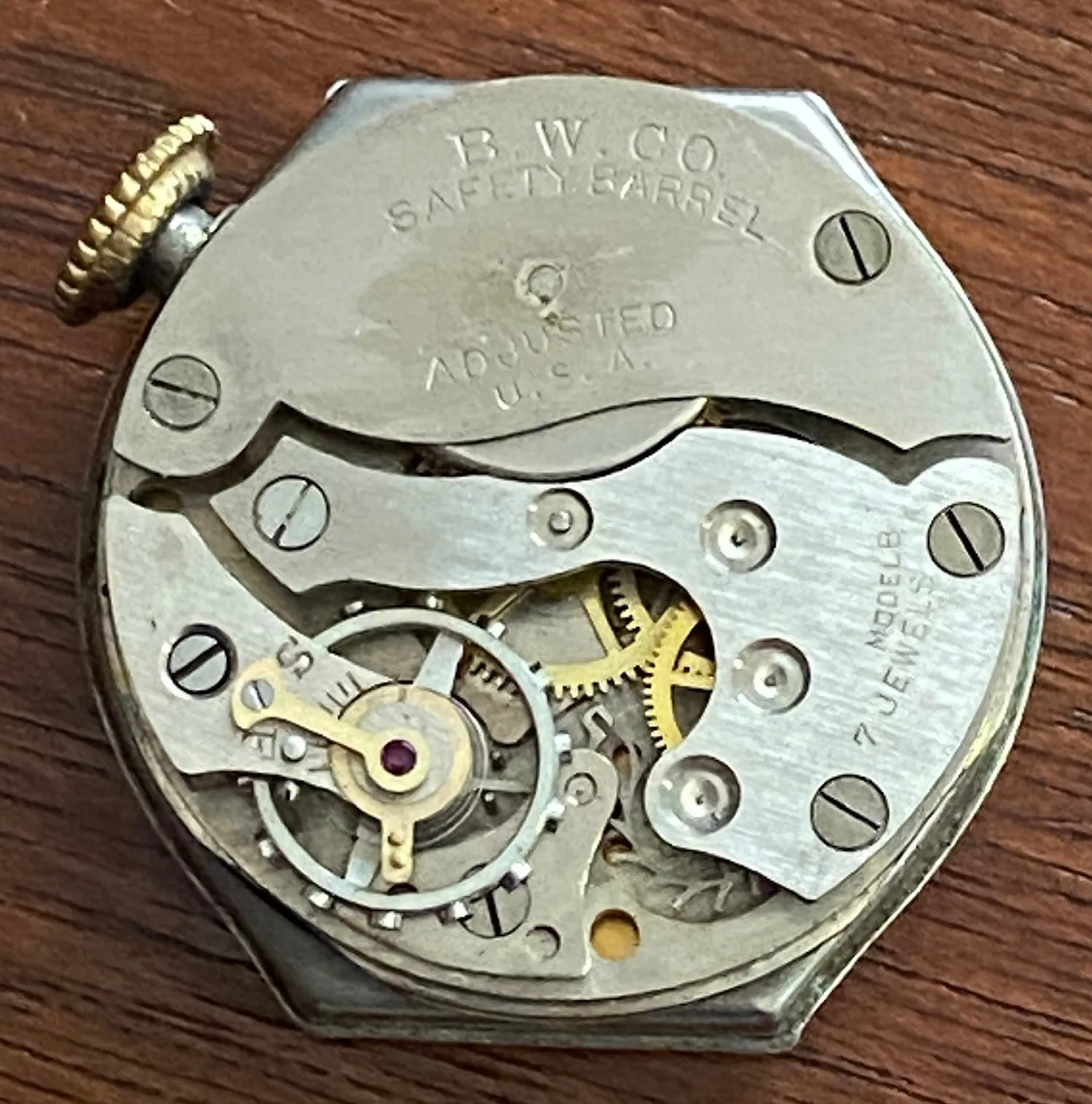 Vintage Central BW Co Manual Wind Wristwatch Gold Filled Parts Repair