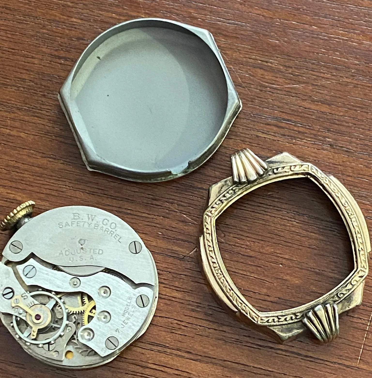 Vintage Central BW Co Manual Wind Wristwatch Gold Filled Parts Repair