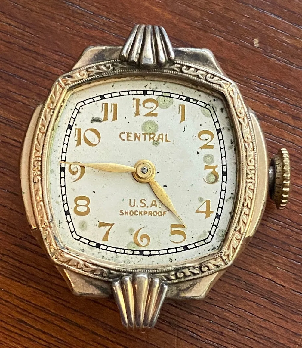 Vintage Central BW Co Manual Wind Wristwatch Gold Filled Parts Repair