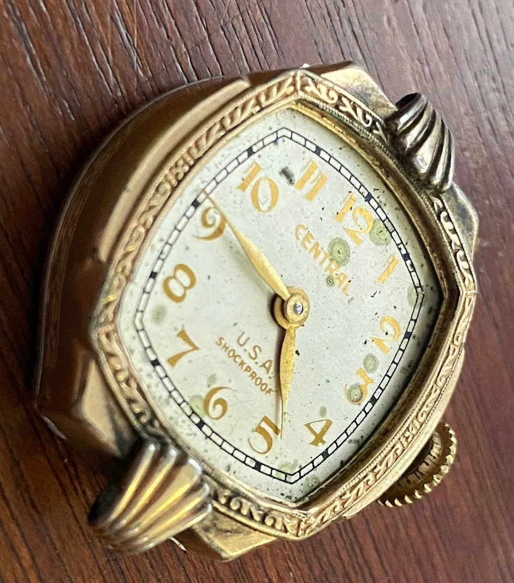 Vintage Central BW Co Manual Wind Wristwatch Gold Filled Parts Repair