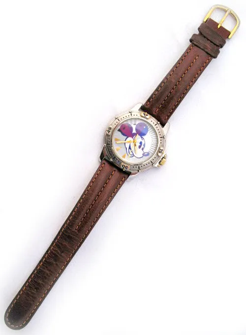 VINTAGE DISNEY Store MICKEY MOUSE Silver Gold Tone Mens Wristwatch WATCH