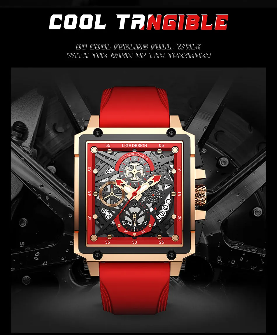 Watch Top Brand Luxury Waterproof Quartz Square Wrist Watches